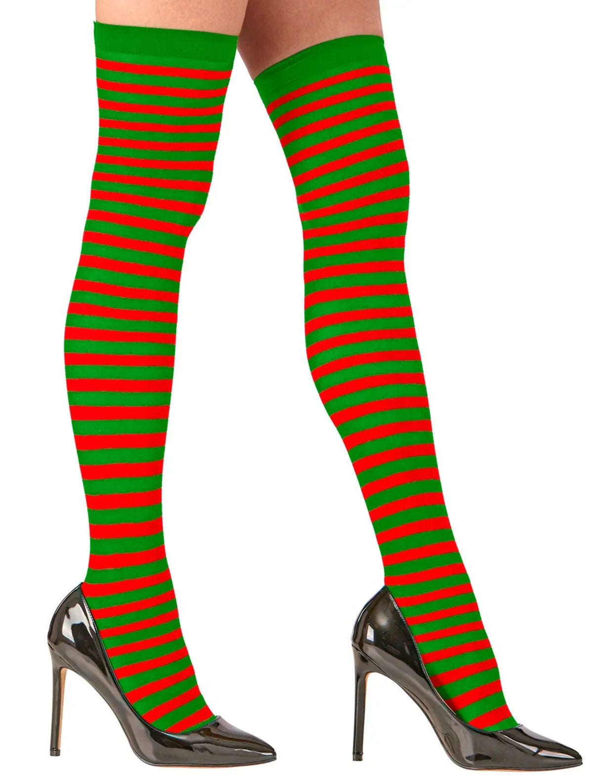 Medias de Rayas Rojas y Verdes de Elfo Elfos Navideños Widmann